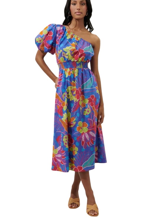 Sugarlips Dresses & Skirts - Sugarlips Amazonia Blue Bridgette One Shoulder Midi Dress